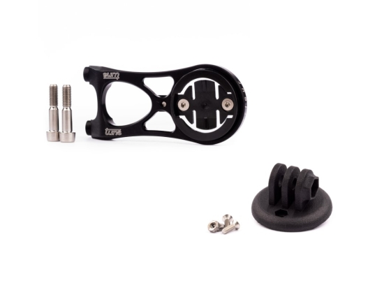 Porteur stem mount for cycling computers with GoPro adaptor for GT 4.0, black